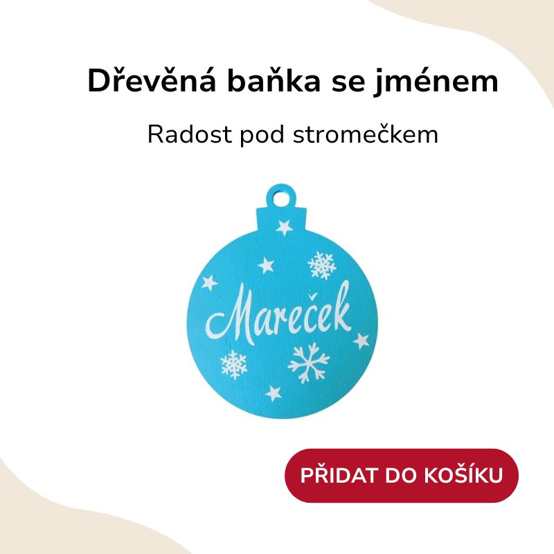 Tip na dárek dřevěná baňka