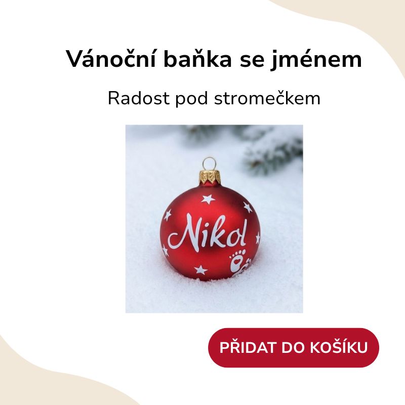 Tip na dárek vánoční ozdobu červená pro miminko