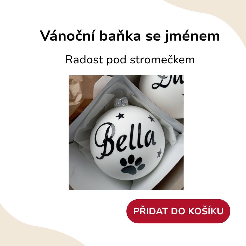 Tip na dárek vánoční baňka se jménem bílá
