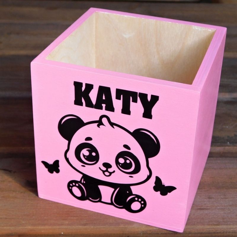 Přihrádka na pastelky panda růžová Katy