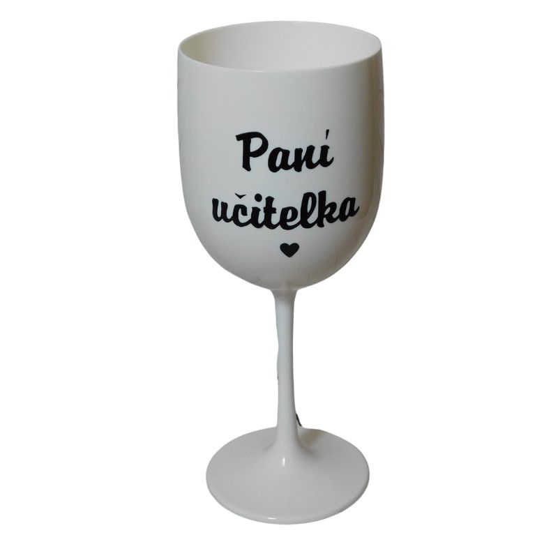 Sklenička pro paní učitelku - bílá