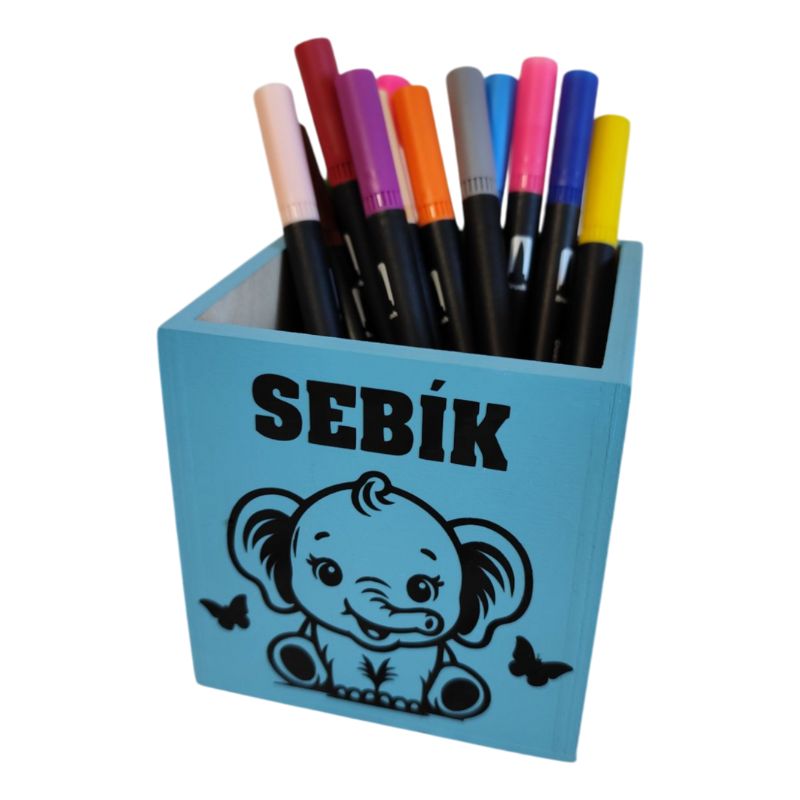 Přihrádka na pastelky sloník