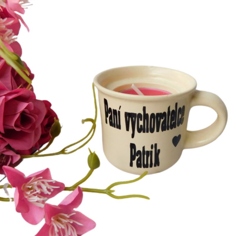 Svícen hrníček paní vychovatelce slonová kost