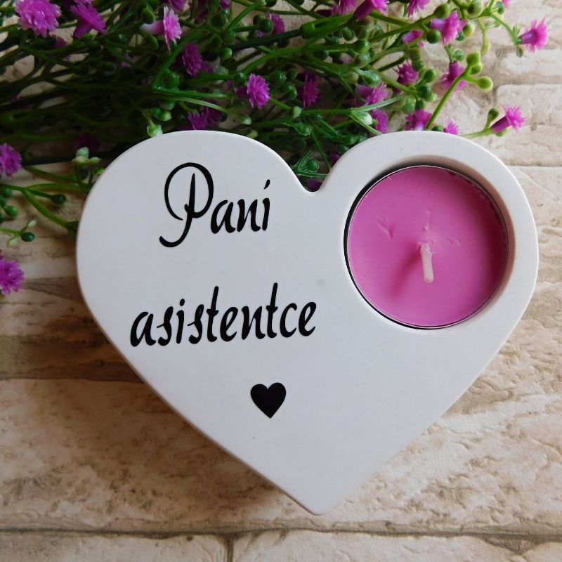 Svícen srdíčko Paní asistentce