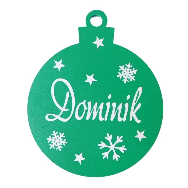 Dřevěná vánoční ozdoba se jménem smrčková