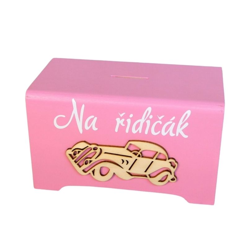 Dřevěná pokladnička Na řidičák