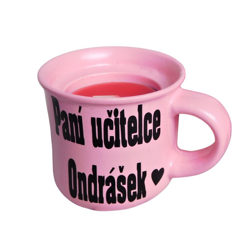 Svícen hrníček pro paní učitelku barvy na výběr