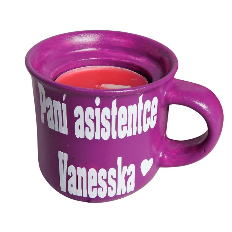 Svícen hrníček pro paní asistentku barvy na výběr