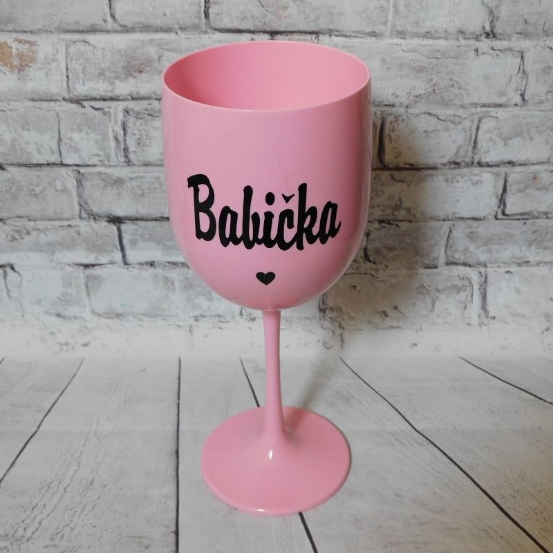 Sklenička pro babičku - růžová