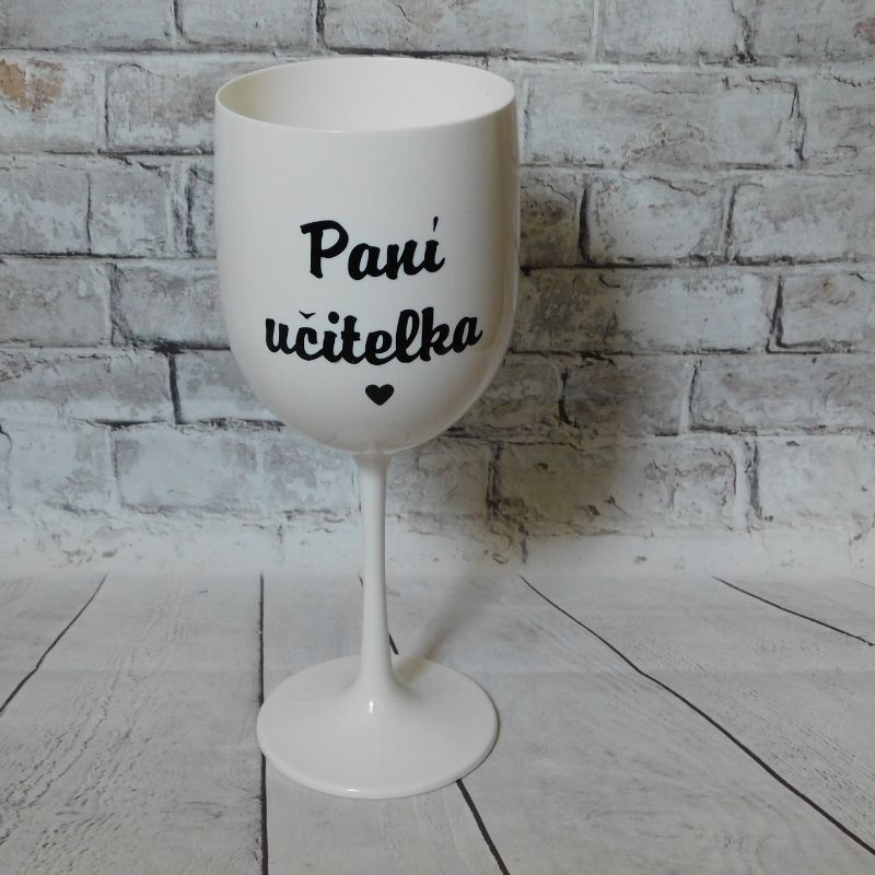 Sklenička pro paní učitelku - bílá