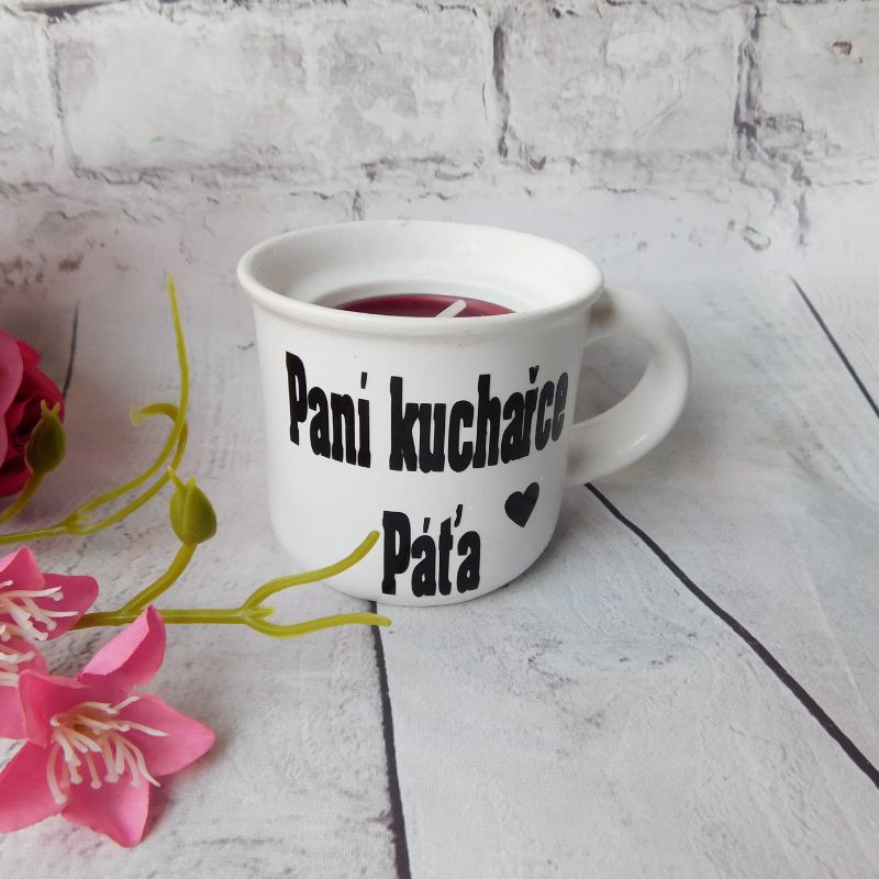 Svícen hrníček pro paní kuchařku barvy na výběr