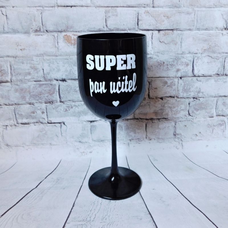 Sklenička Super pan učitel - černá