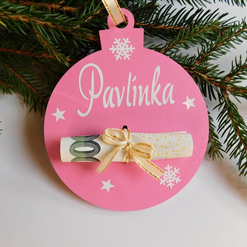 Dárková kapsa na peníze - růžová