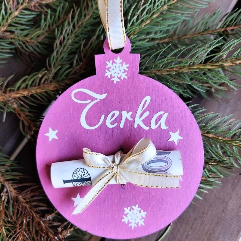 Dárková kapsa na peníze - růžovofialová