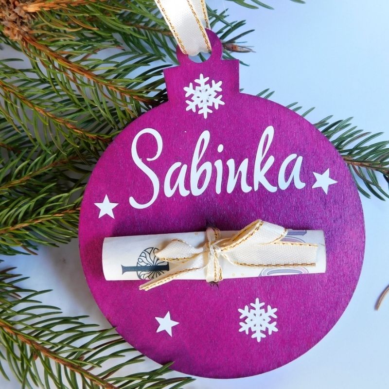 Dárková kapsa na peníze - fialová