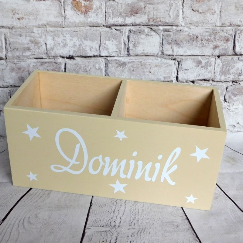Dřevěný pastelkovník se jménem na přání, slonová kost