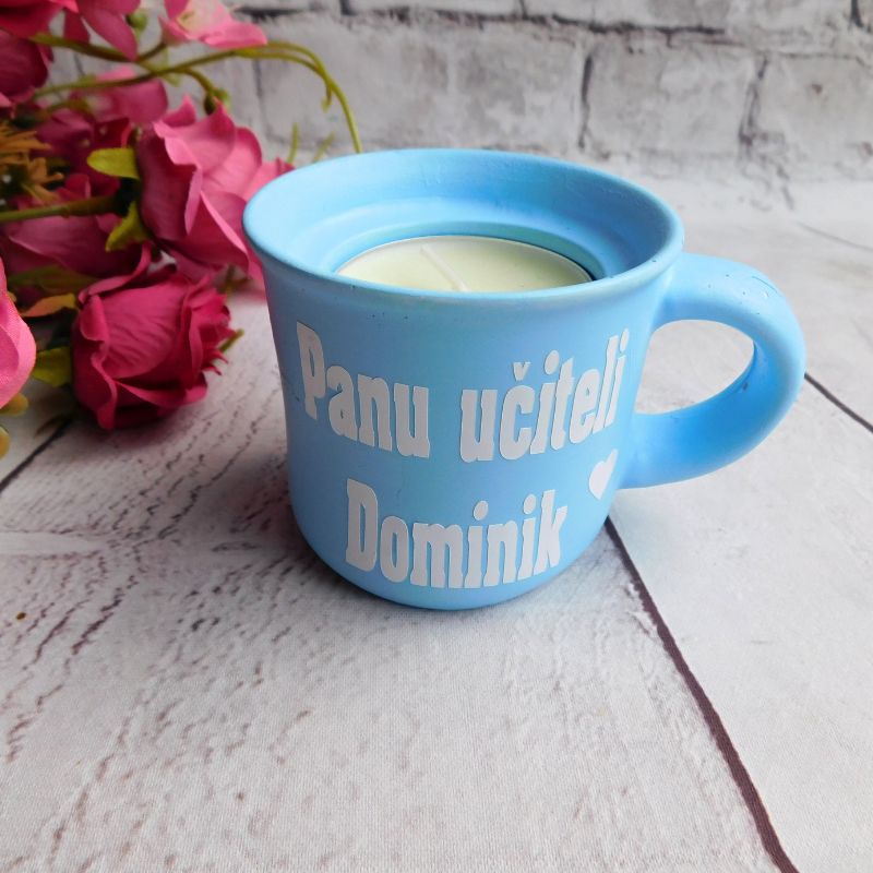 Svícen hrníček pro pana učitele barvy na výběr