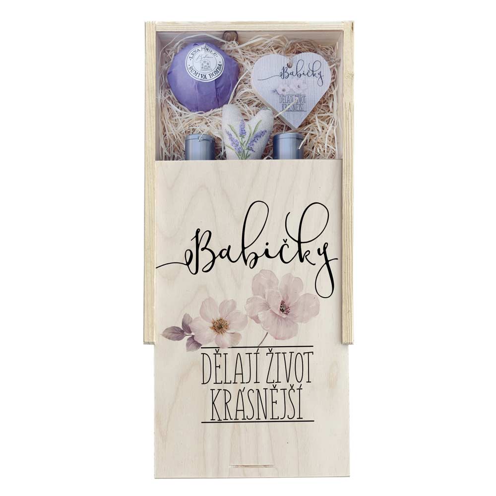 Bohemia Gifts Dárková dřevěná bedna – Babičky dělají život krásnější II.