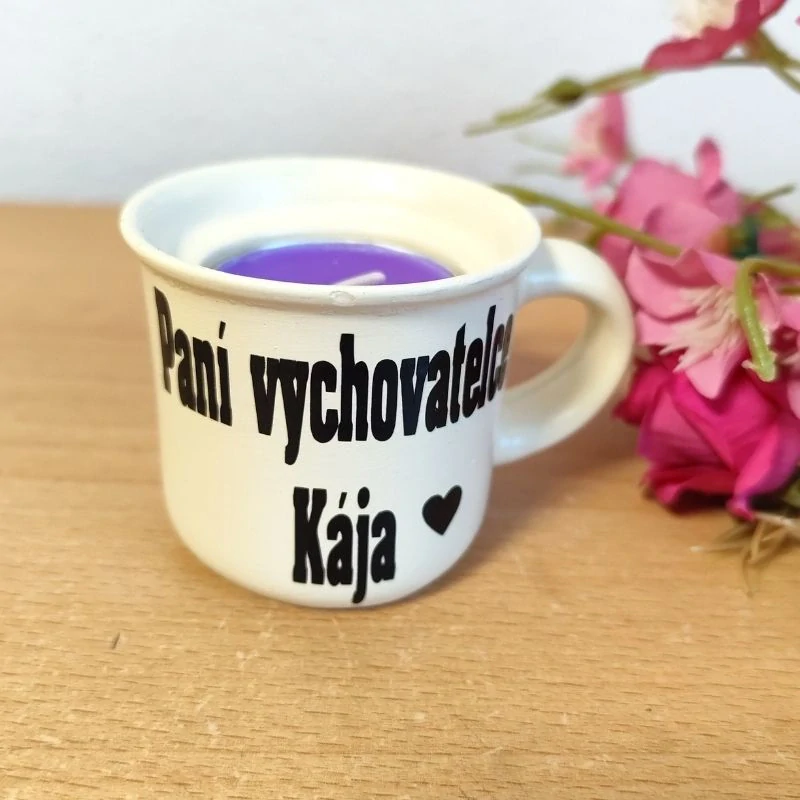 Svícen hrníček paní vychovatelce slonová kost