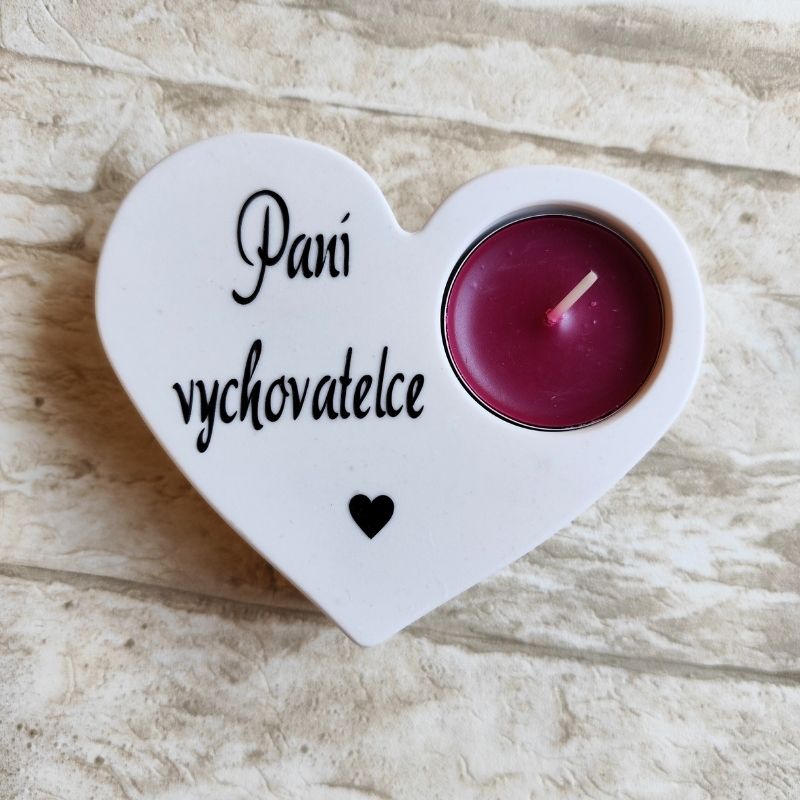Svícen srdíčko Paní vychovatelce