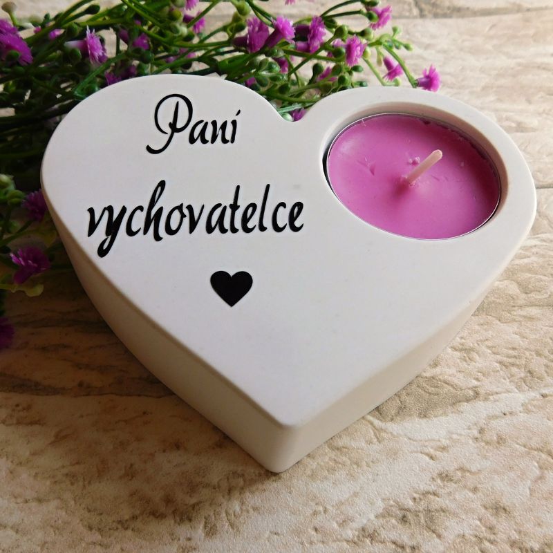 Svícen srdíčko Paní vychovatelce