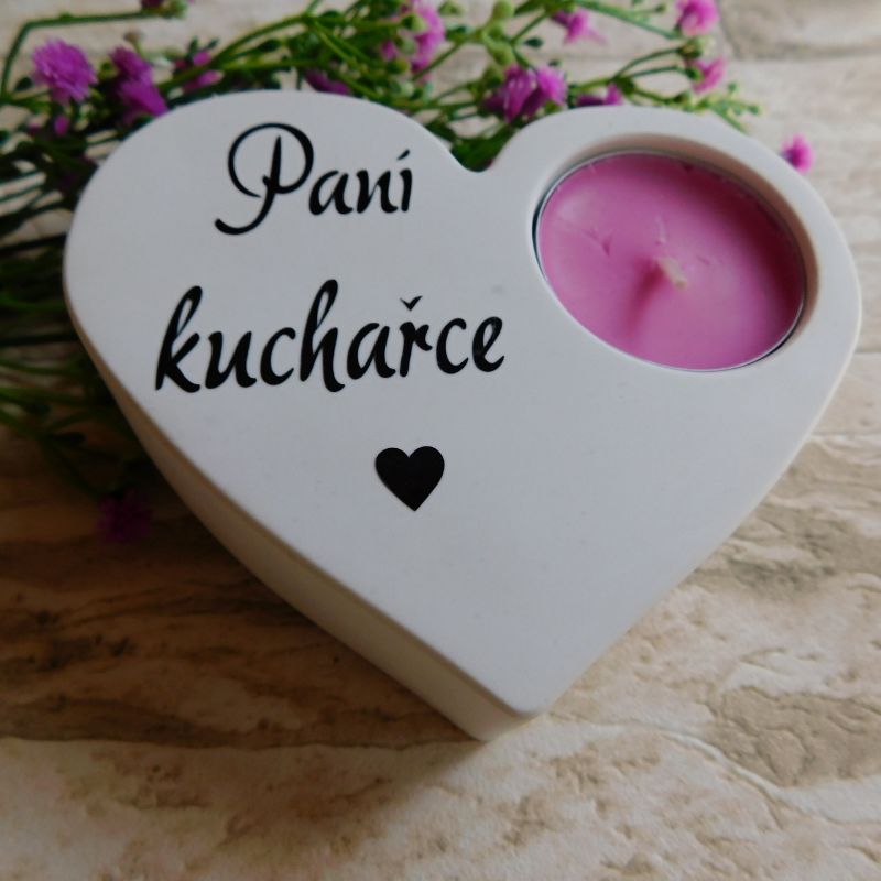 Svícen srdíčko Paní kuchařce