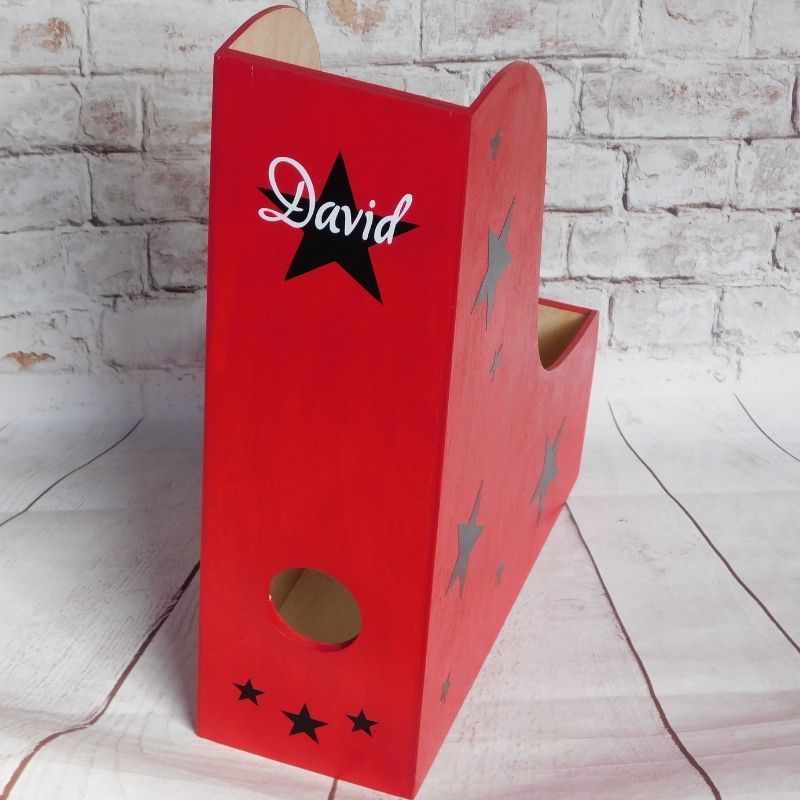 Dřevěný pořadač šanon se jménem STAR černé hvězdy