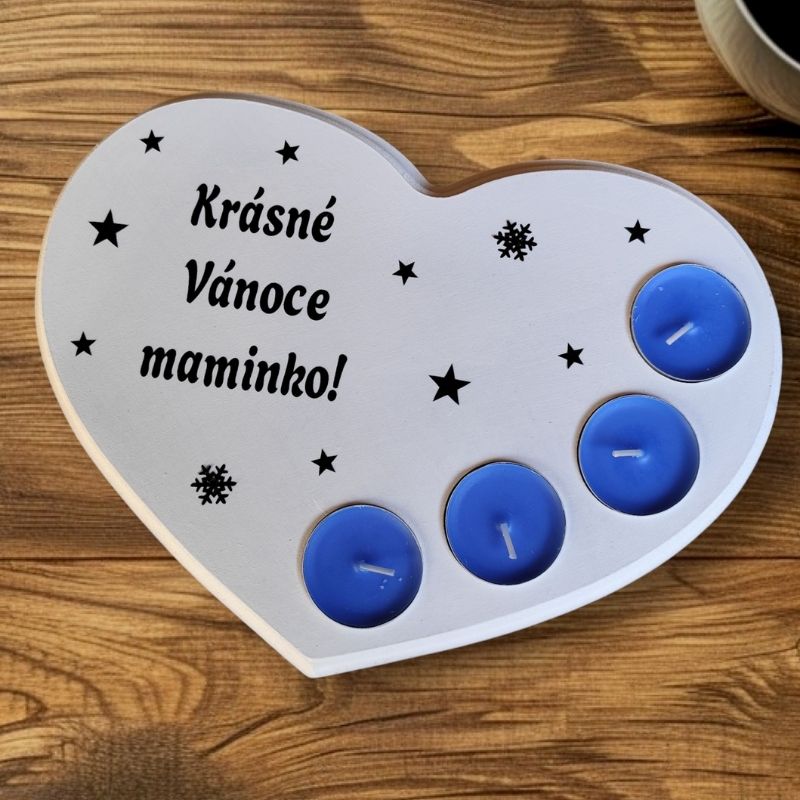 Vánoční svícen pro maminku se svíčkami