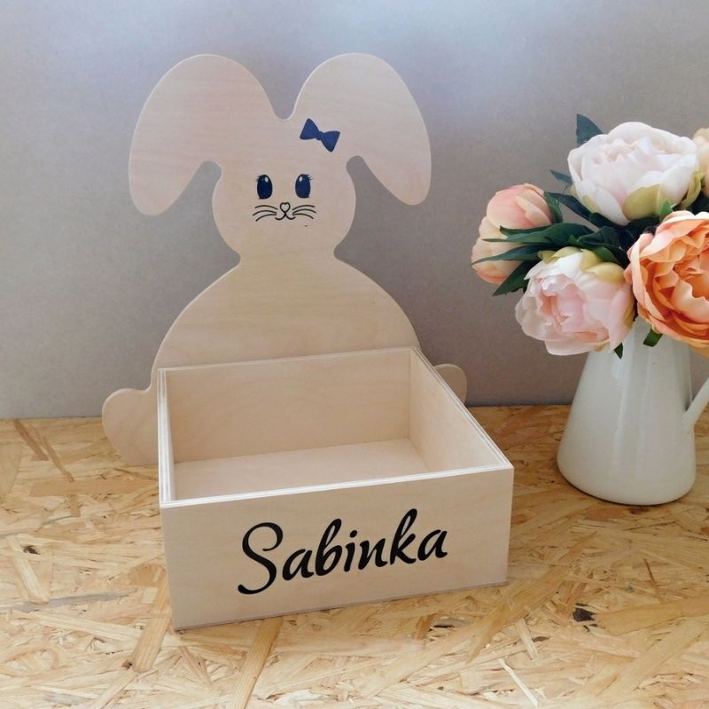 Dřevěný velikonoční box na pomlázku přírodní Holka