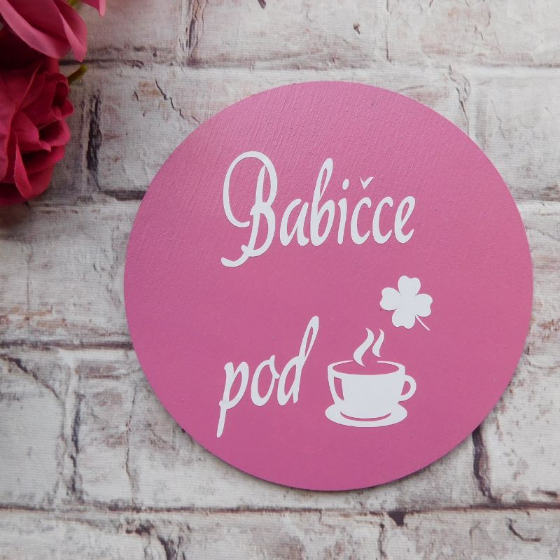 Dřevěný podtácek Babičce pod kávu