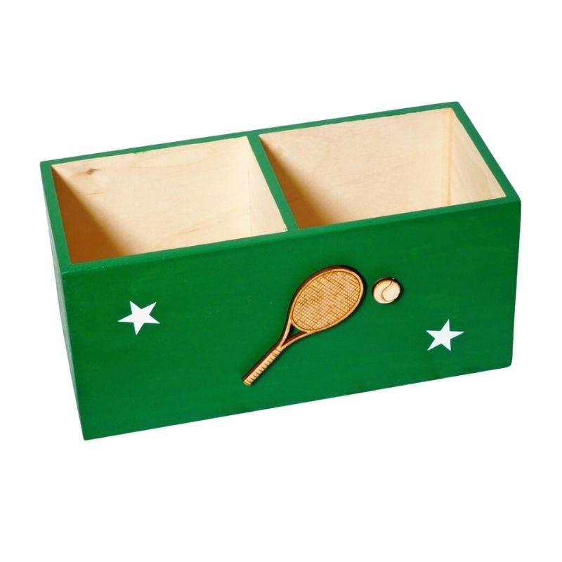 Dřevěný box na pastelky tenis