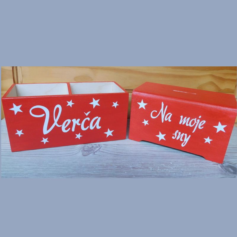 Sada pastelkovník se jménem a pokladnička Na moje sny