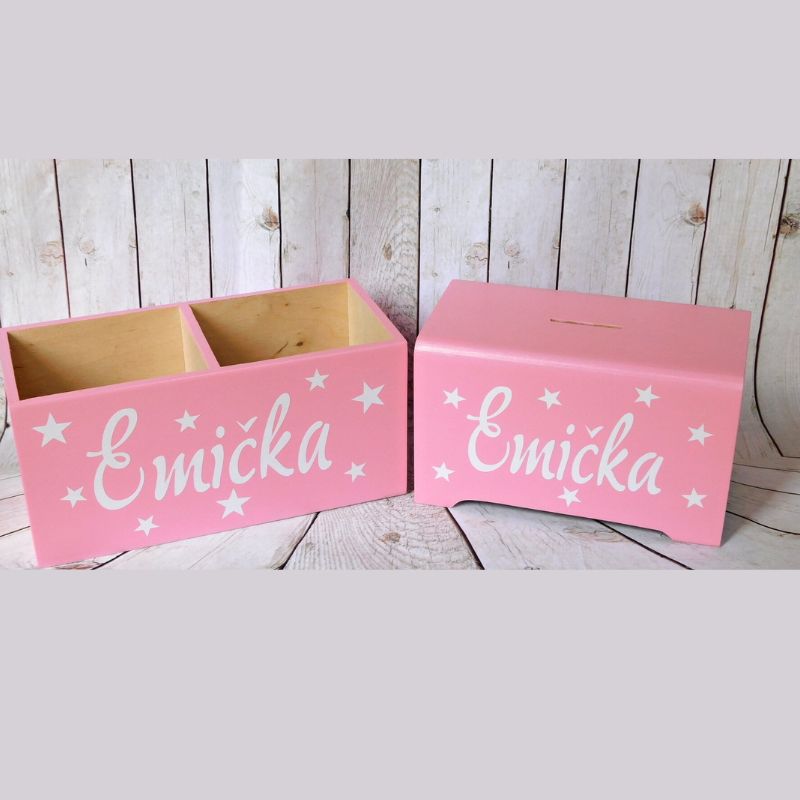 Sada pastelkovník a pokladnička se jménem