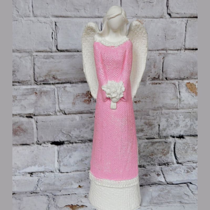 Andělka Barborka s kyticí růžová