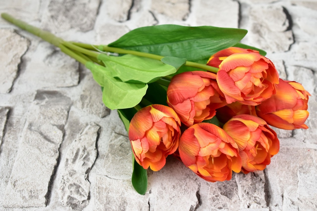 Kytice tulipánů 43 cm, oranžová