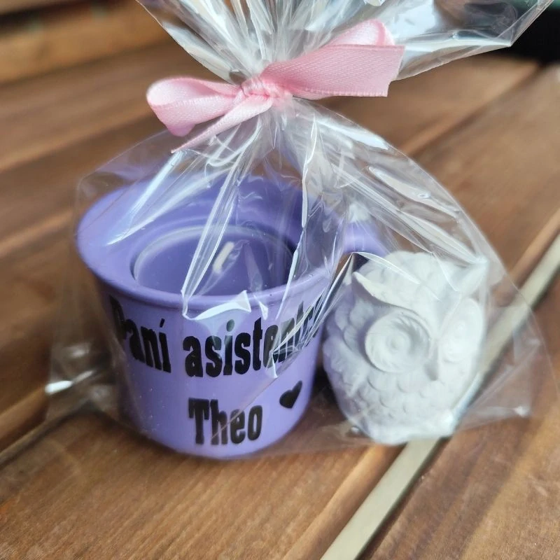 Balíček pro asistentku svícen a sovička barvy na výběr
