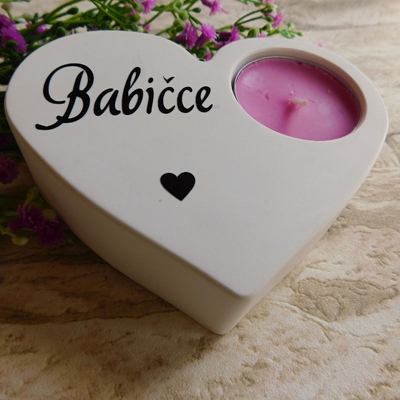 Svícen srdíčko Babičce