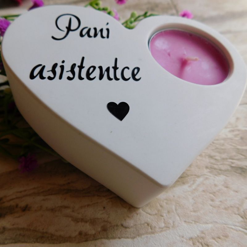 Svícen srdíčko Paní asistentce