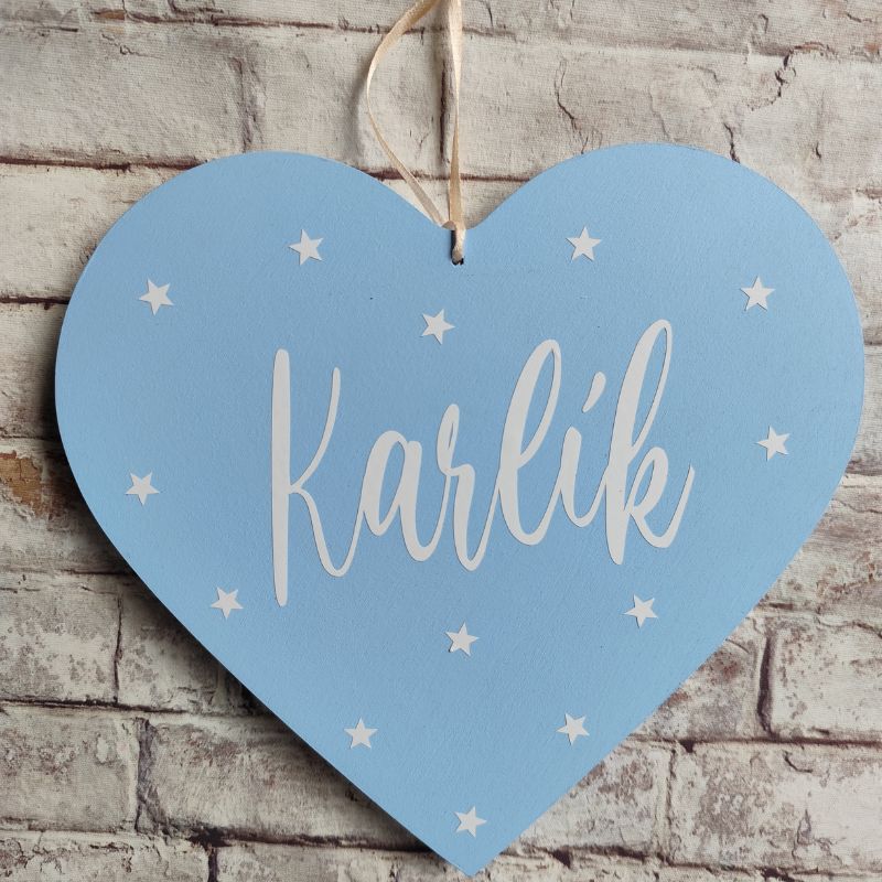Dřevěné srdce se jménem