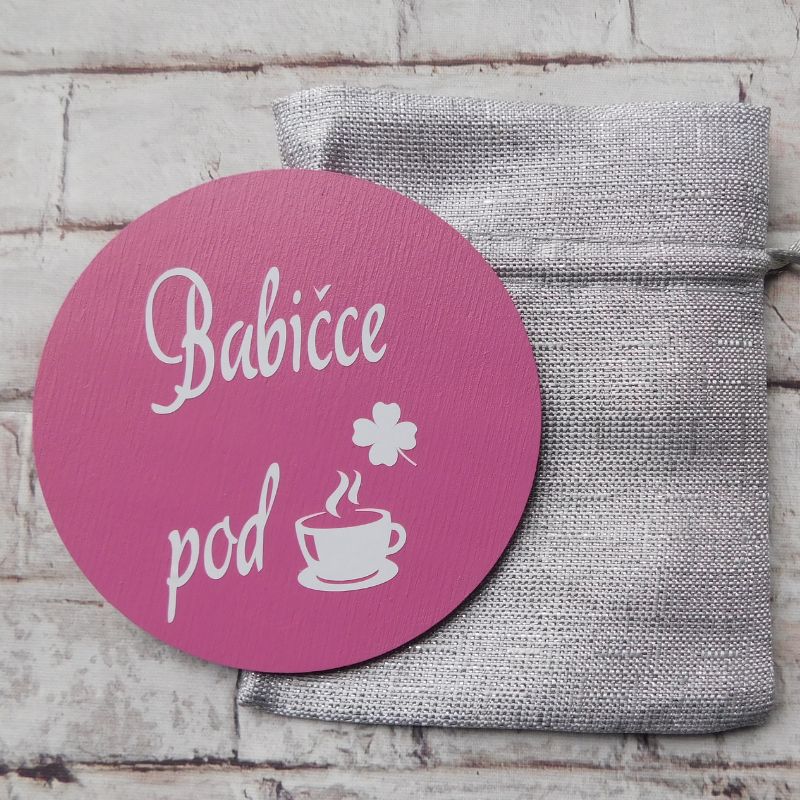 Dřevěný podtácek Babičce pod kávu
