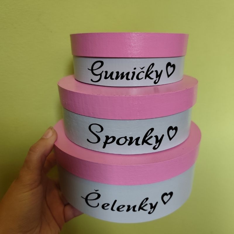 Šperkovnice 3 krabičky sv.šedá/růžová