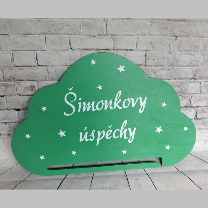 Dřevěný držák na medaile se jménem