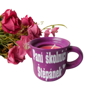Svícen hrníček pro paní školnici barvy na výběr