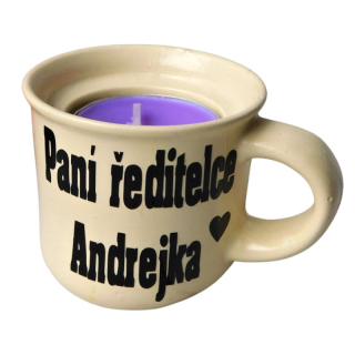 Svícen hrníček pro paní ředitelku barvy na výběr