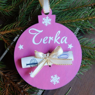 Dárková kapsa na peníze - růžovofialová