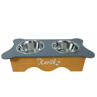 Jídelní stůl pro psy a kočky hnědobéžový šedý