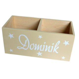 Dřevěný pastelkovník se jménem na přání, slonová kost