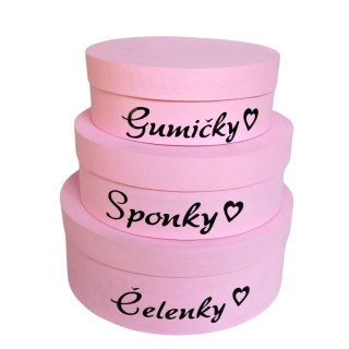 Šperkovnice na sponky, gumičky, čelenky světle růžová