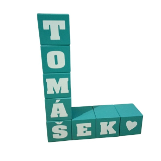 Personalizované dřevěné kostky mořská 