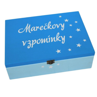 Dřevěný vzpomínkový box modrý
